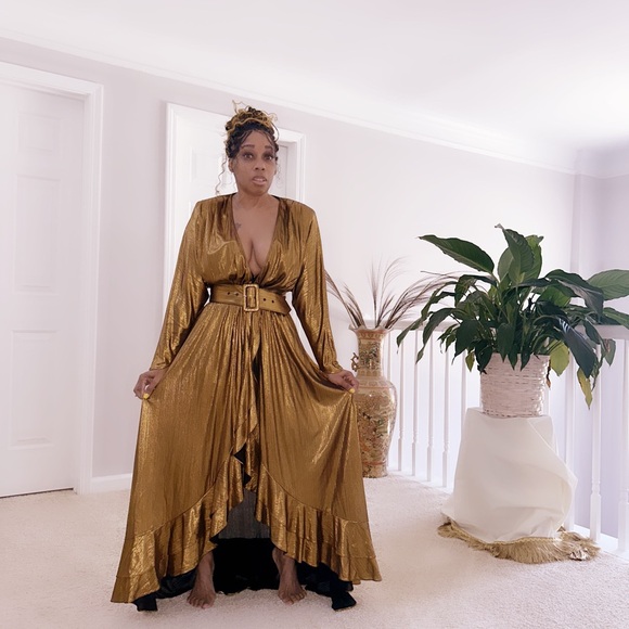 Retrofête Wayne belted metallic maxi dress - Picture 6 of 6